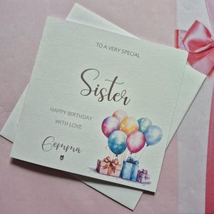 Personalised Foiled Sister Birthday Card, Happy Birthday Card, Customised Birthday Card, Custom Greetings Card