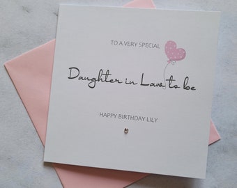 Personalized Daughter-in-Law To Be Birthday Card: Diamante Embellishment