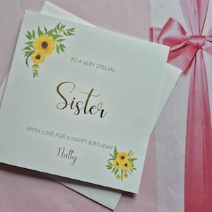 Personalised Foiled Sister Birthday Card, Happy Birthday Card, Customised Birthday Card, Custom Greetings Card