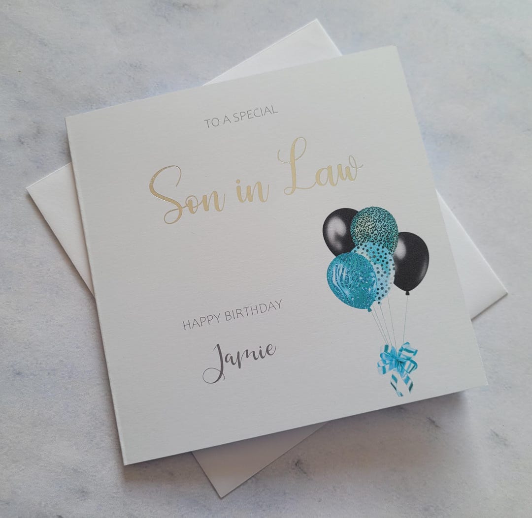 Personalised Son in Law Birthday Card, Happy Birthday Card, Customised ...