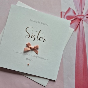 Personalised Foiled Sister Birthday Card, Happy Birthday Card, Customised Birthday Card, Custom Greetings Card