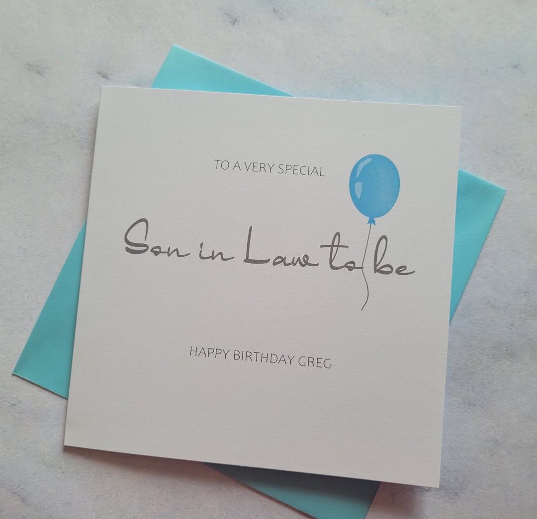 Personalised Son in Law to Be Birthday Card, Happy Birthday Card ...