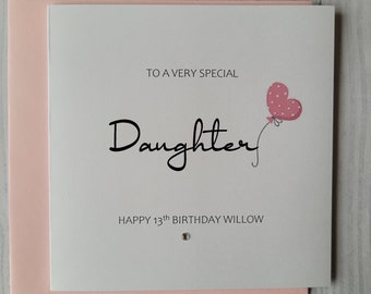Personalised Daughter Birthday Card, Happy Birthday Card, Customised Birthday Card, Custom Greetings Card