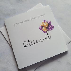 Retirement card, Personalised card, Customised Card, Custom Greetings Card