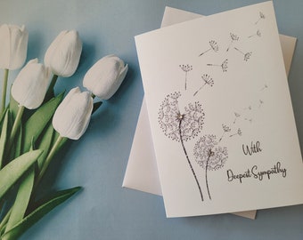 With Deepest Sympathy card, Sorry for your loss, Condolences, Thinking of you