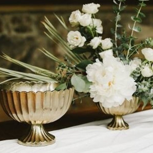 Gold Scallop Compote for Wedding Floral Centerpieces Etsy