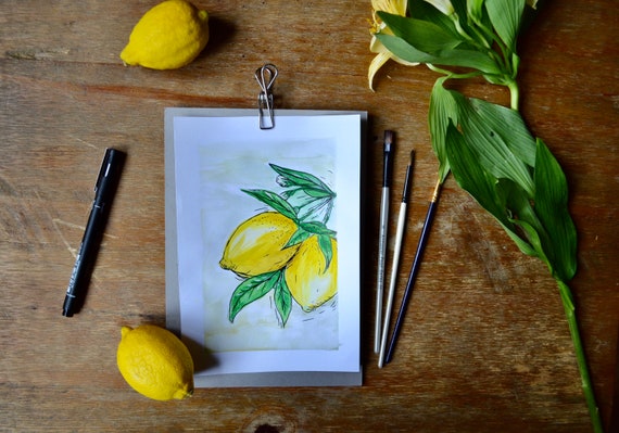When life gives you lemons | Gouache printed on matte finish paper | Various sizes - A4, A5, C6, Postcards