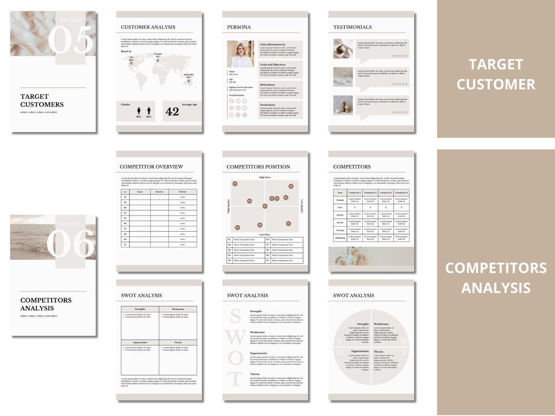 Business Plan Template Small Business Startup Printable Editable Canva ...