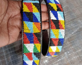 Maasai belt, Leather belt, Beaded belt, Handmade belt, Christmas gifts for loved ones African beaded belt, unisex belt, Casual belt, Boho be