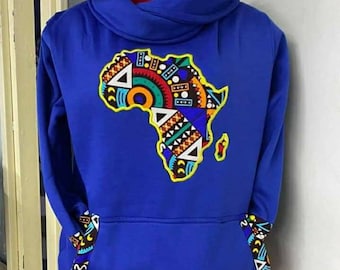 Unisex hoodie, African print hoodie,snood design, best Christmas gift, Ankara touch hoodie, handmade hoodie, winter hoodie, warm