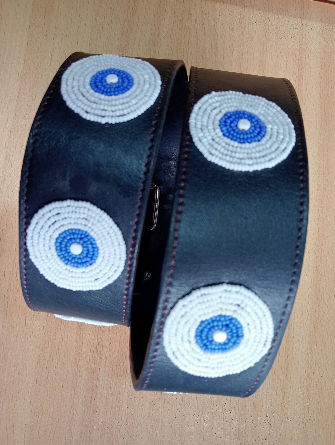 Maasai Beaded Leather Belt - Handcrafted African Tribal Unisex Accessory main image 1