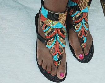 ON SALE African gladiator sandal/Sandals for women/Bohemian sandals/Summer sandals/Leather sandals/ Maasai sandal/Kenyan shoe/women gladiato