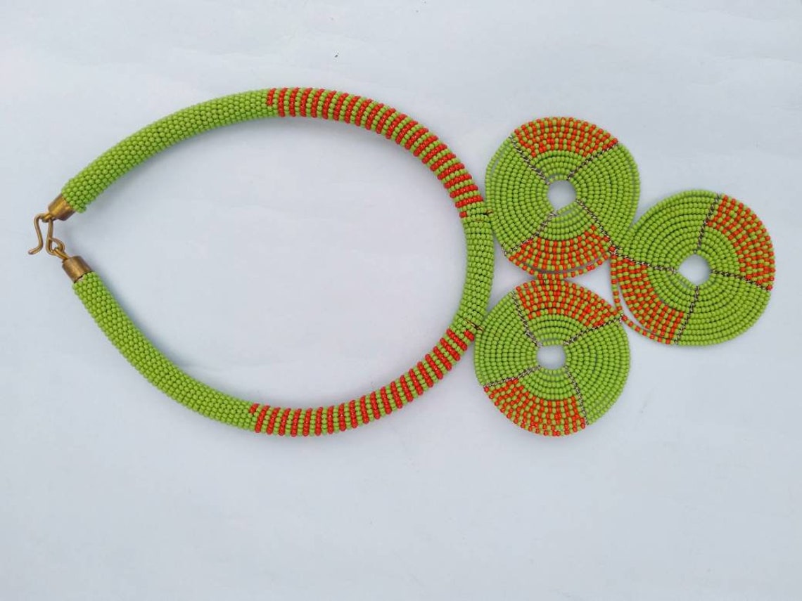 Green and red necklace Clearance