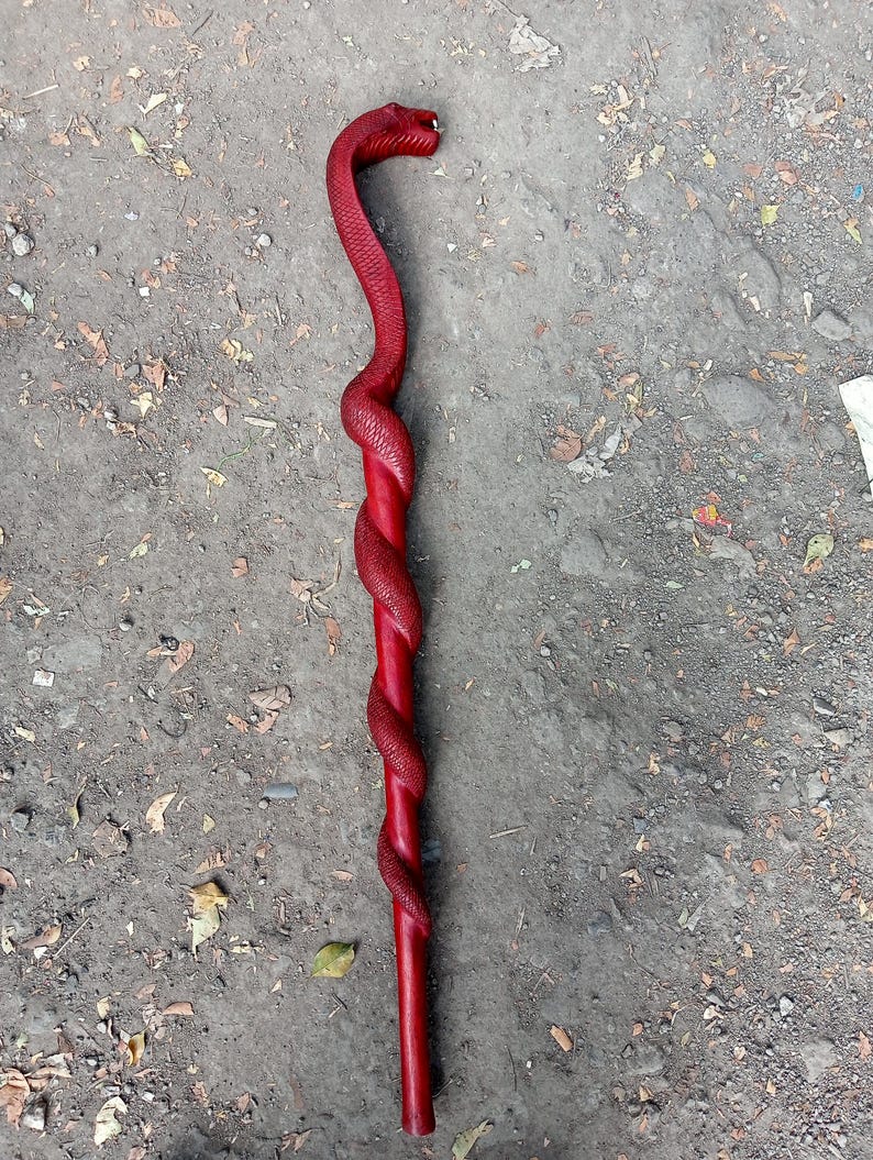 African Cobra Original Hiking Walking Stick Cane Handmade Kenya Africa