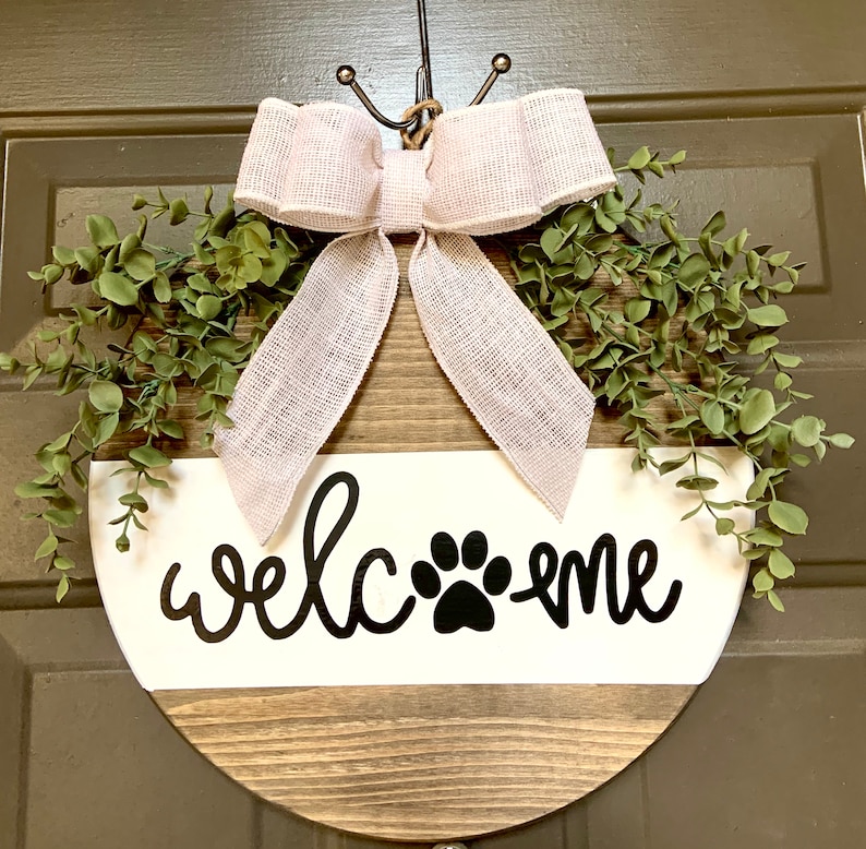 Paw Print Hanger Front Door Decor Etsy