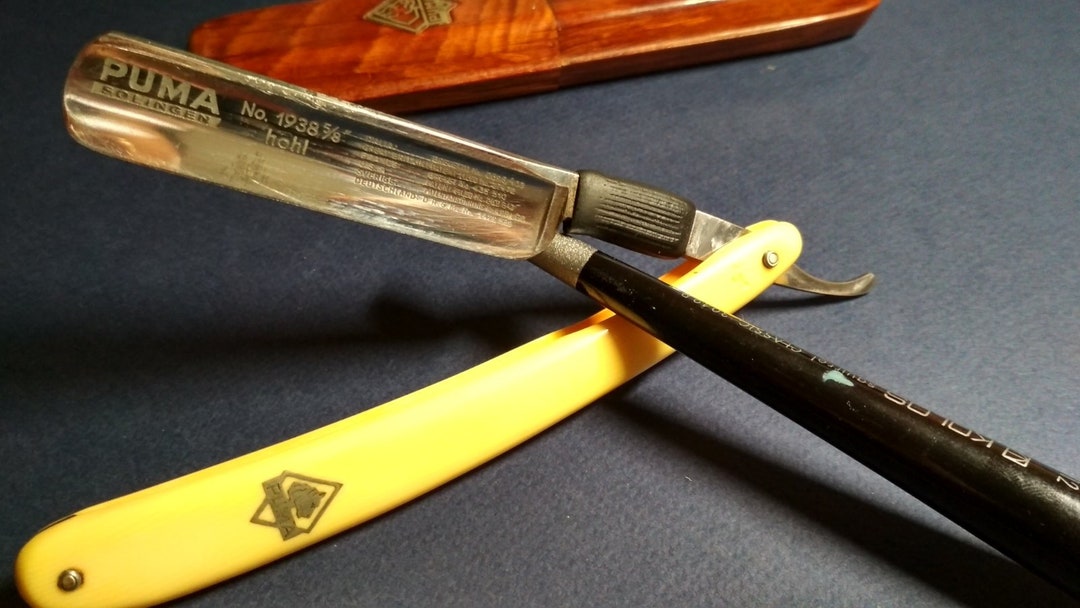 Buy Vintage Puma 1938 5/8 Hohl Yellow Handle Straight Razor Online in India 