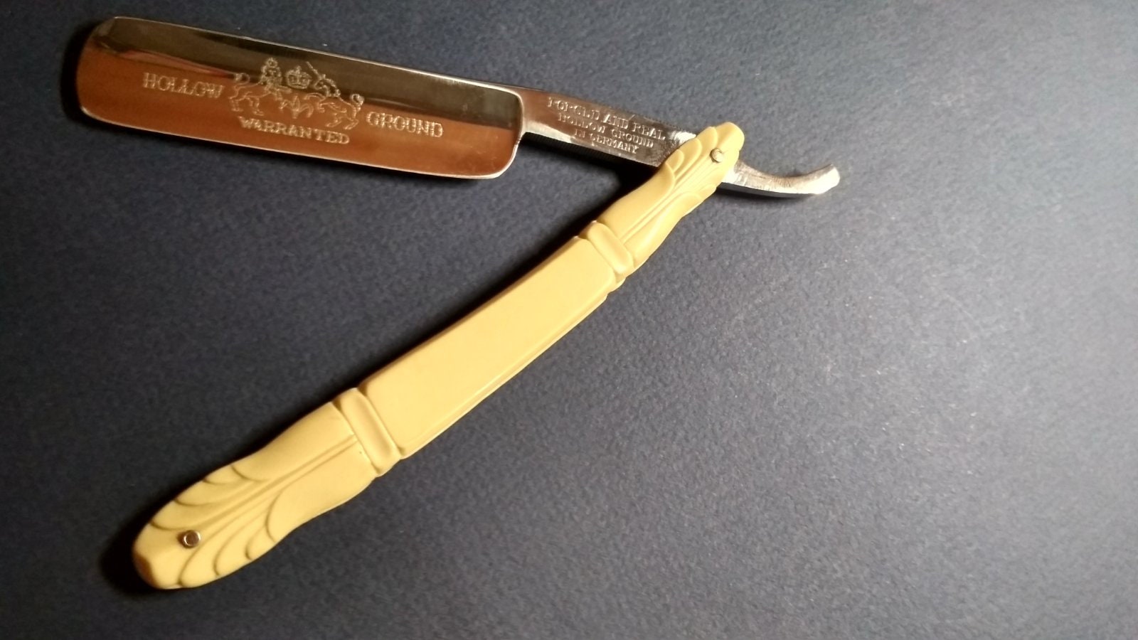 Rare Vintage Straight Razor Hollow Ground Warranted Etsy