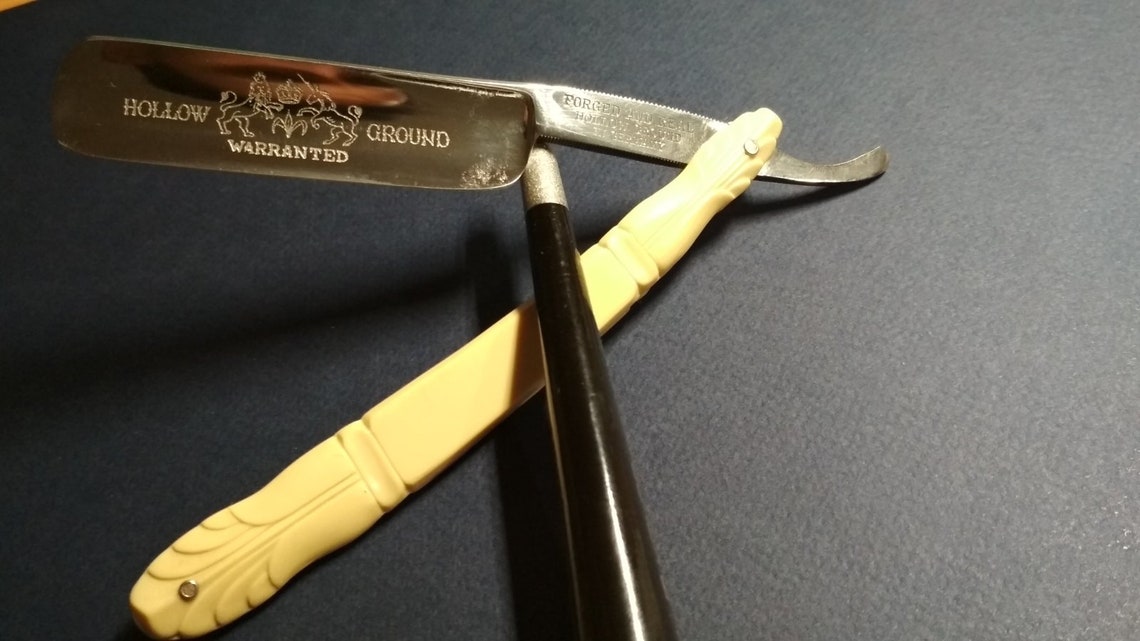 Rare Vintage Straight Razor Hollow Ground Warranted Etsy