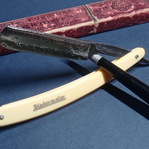 Vintage straight razor Biedermeier Solingen
