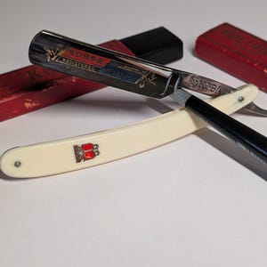 Vintage Brass Eversharp Schick Injector Razor, Marble Handle