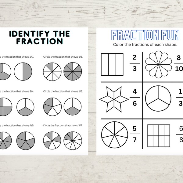 Beginning Fraction Math Worksheets