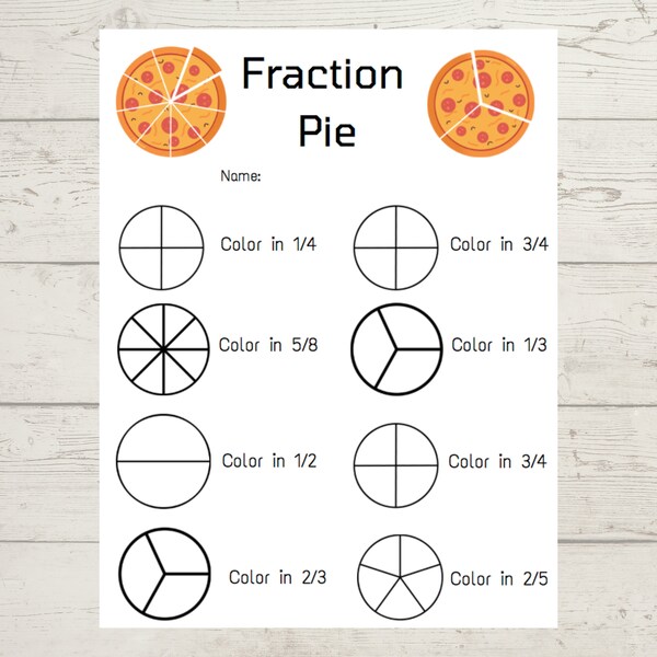 Fraction Pie Worksheet