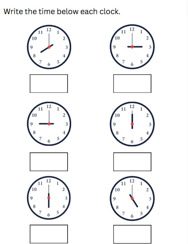 Telling time for beginners etsy