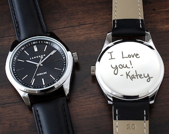 Personalized Watch Handwriting Gift, Mans Watch, Boyfriend Valentine's Day Gift, Engraved Gifts For Men, Birthday Gift, Customized Watch