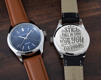 Valentines Day Gift For Man, Mens Watch, Engraved Custom Watches, Husband Boyfriend Valentines Gift, Engraved Gift For Him