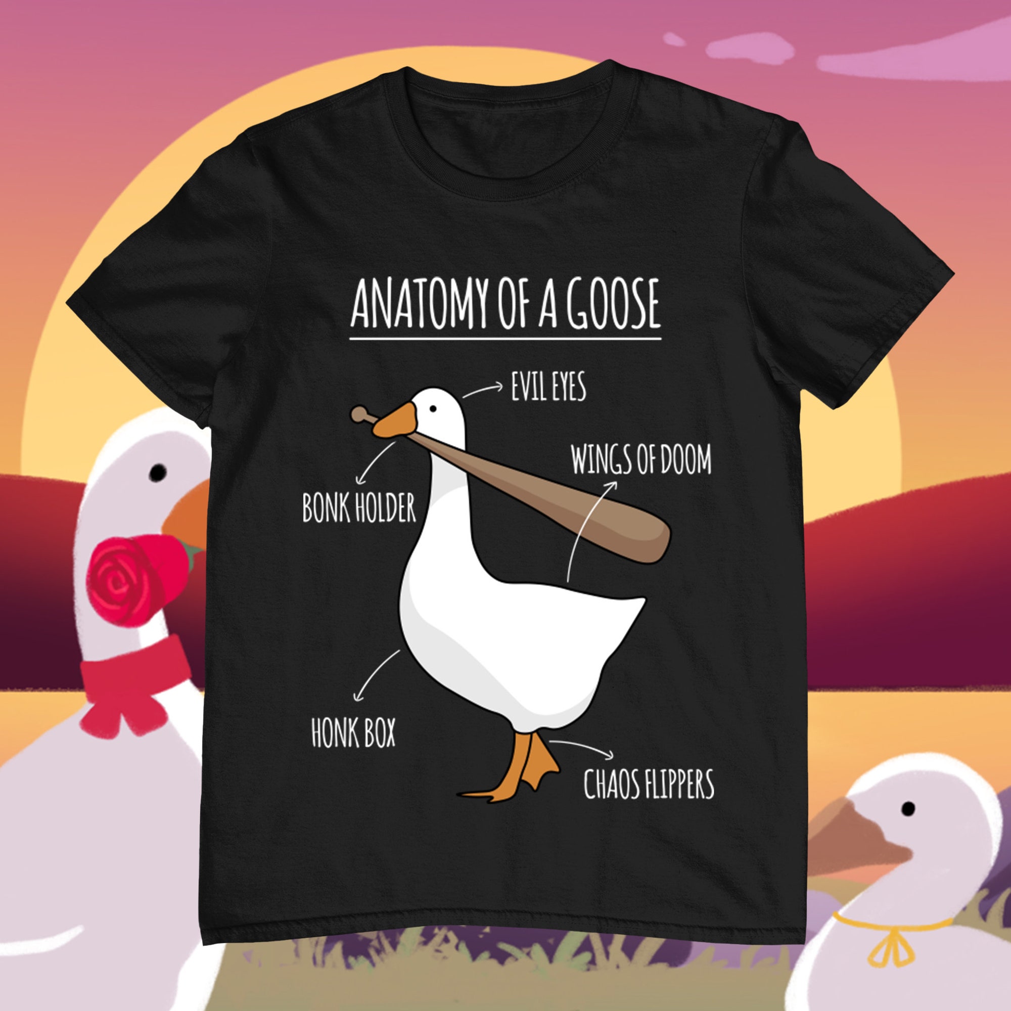 Discover Maglietta T-Shirt Anatomy Goose Meme Uomo Donna Bambini - Goose Lover Gift