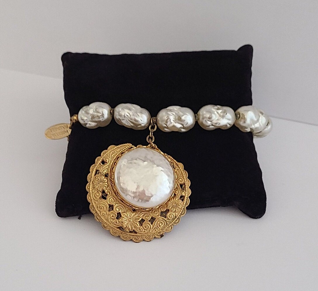 ヴィンテージ ミリアム ハスケル ブレスレット バロック パール 大きな