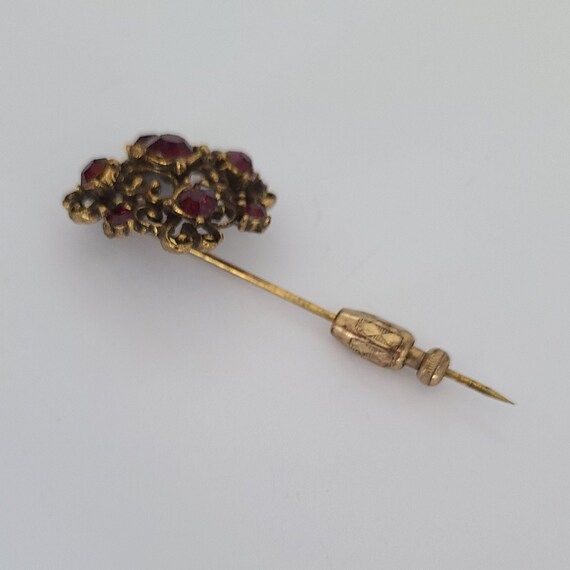 Vintage Pin Antique-Style Imitation Ruby Articula… - image 4