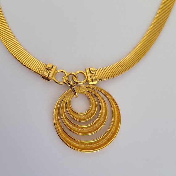 Vintage Modernist Pendant Necklace Geometric Desi… - image 6