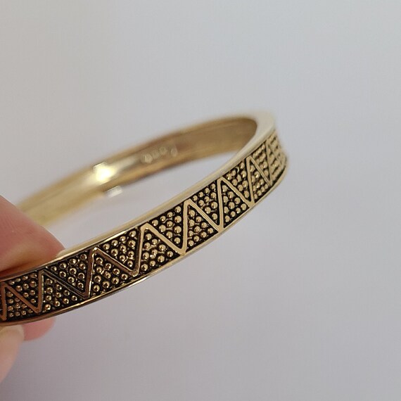 Vintage Napier Bangle Bracelet Textured Goldtone - image 3