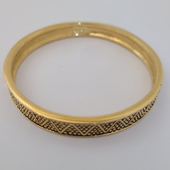 Vintage Napier Bangle Bracelet Textured Goldtone - image 1