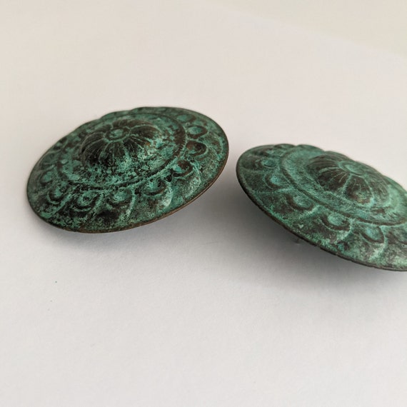 Vintage Earrings Pierced/Stud Roman Greek Shield … - image 5