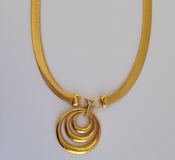 Vintage Modernist Pendant Necklace Geometric Desi… - image 5