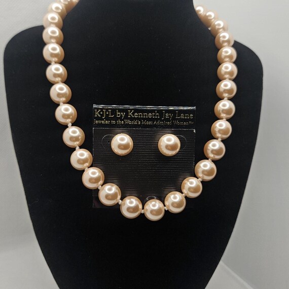 Vintage KJL Kenneth Jay Lane Pink Glass Pearl Set: Individually