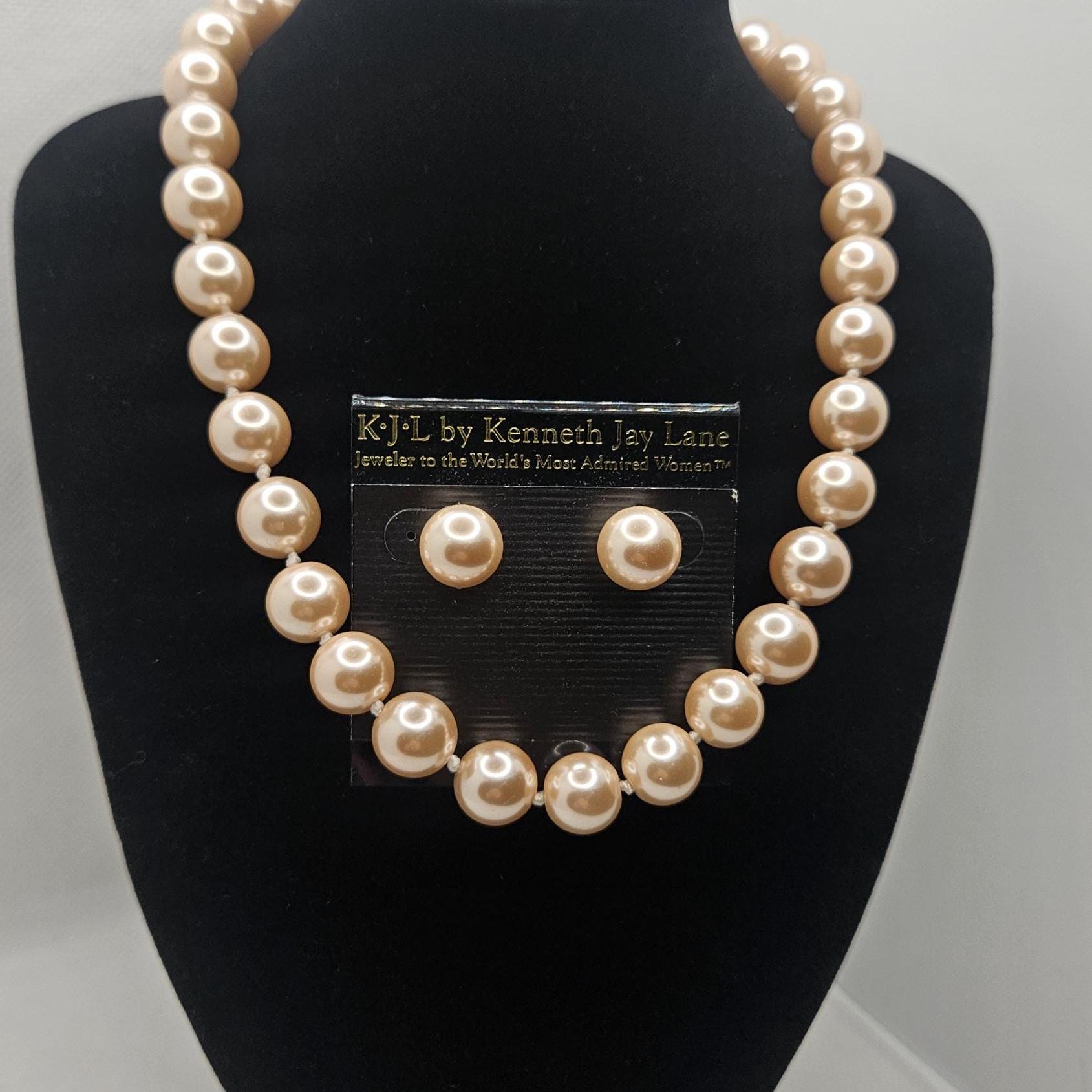 Vintage KJL Kenneth Jay Lane Pink Glass Pearl Set: Individually