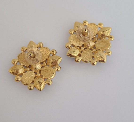 Vintage Stunning Stud Earrings Faux Pearls Multic… - image 5