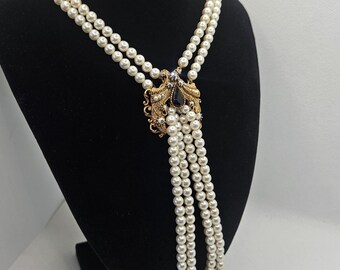 Vintage Florenza Multi-Strand Faux Pearl Necklace