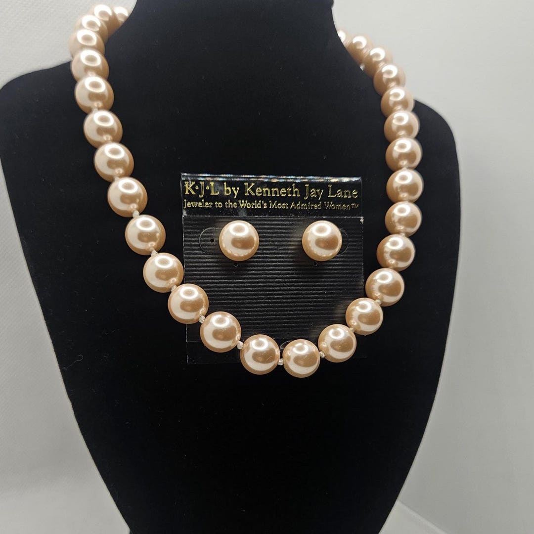 Vintage KJL Kenneth Jay Lane Pink Glass Pearl Set: Individually