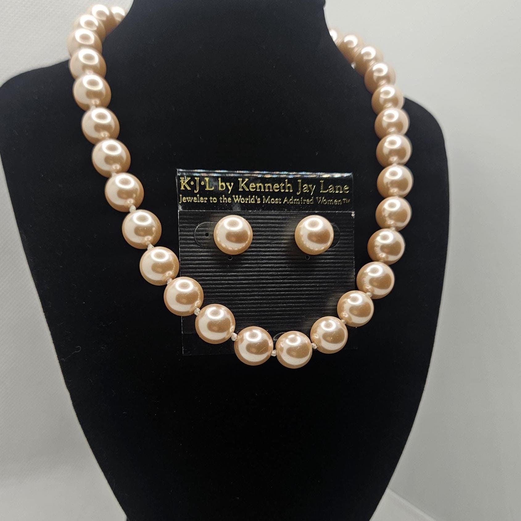 Vintage KJL Kenneth Jay Lane Pink Glass Pearl Set: Individually