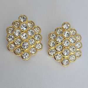 Vintage Nolan Miller Clip-on Earrings: Paved Crystal Designer Jewelry