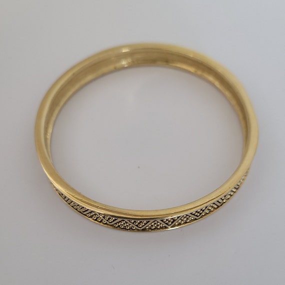 Vintage Napier Bangle Bracelet Textured Goldtone - image 4