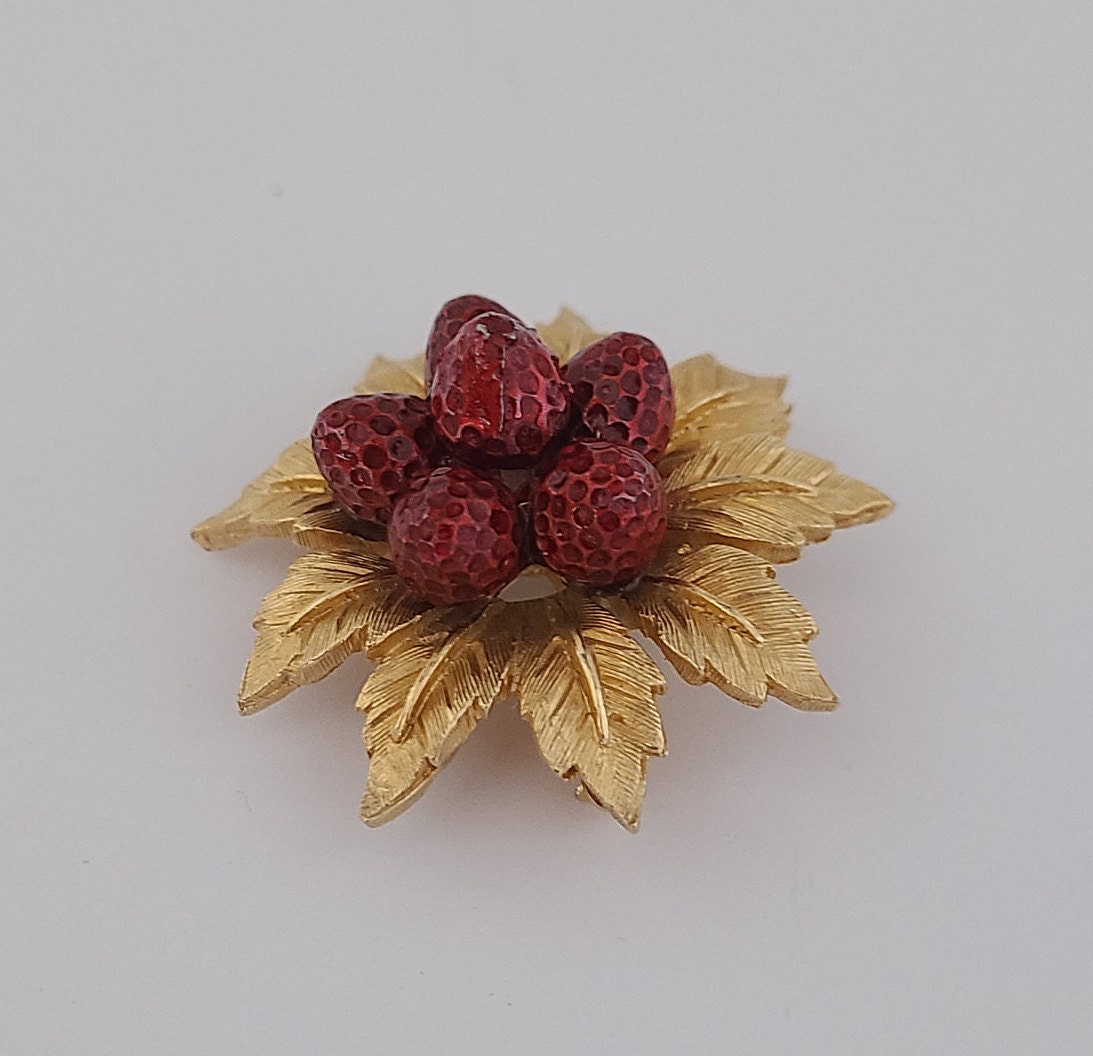 Belle Broche Plaqué Or Style Marcel Boucher - Occasion Élégante