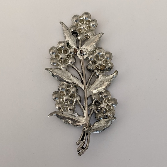 Vintage 30s Brooch Pot Metal Flower Setting  with… - image 5