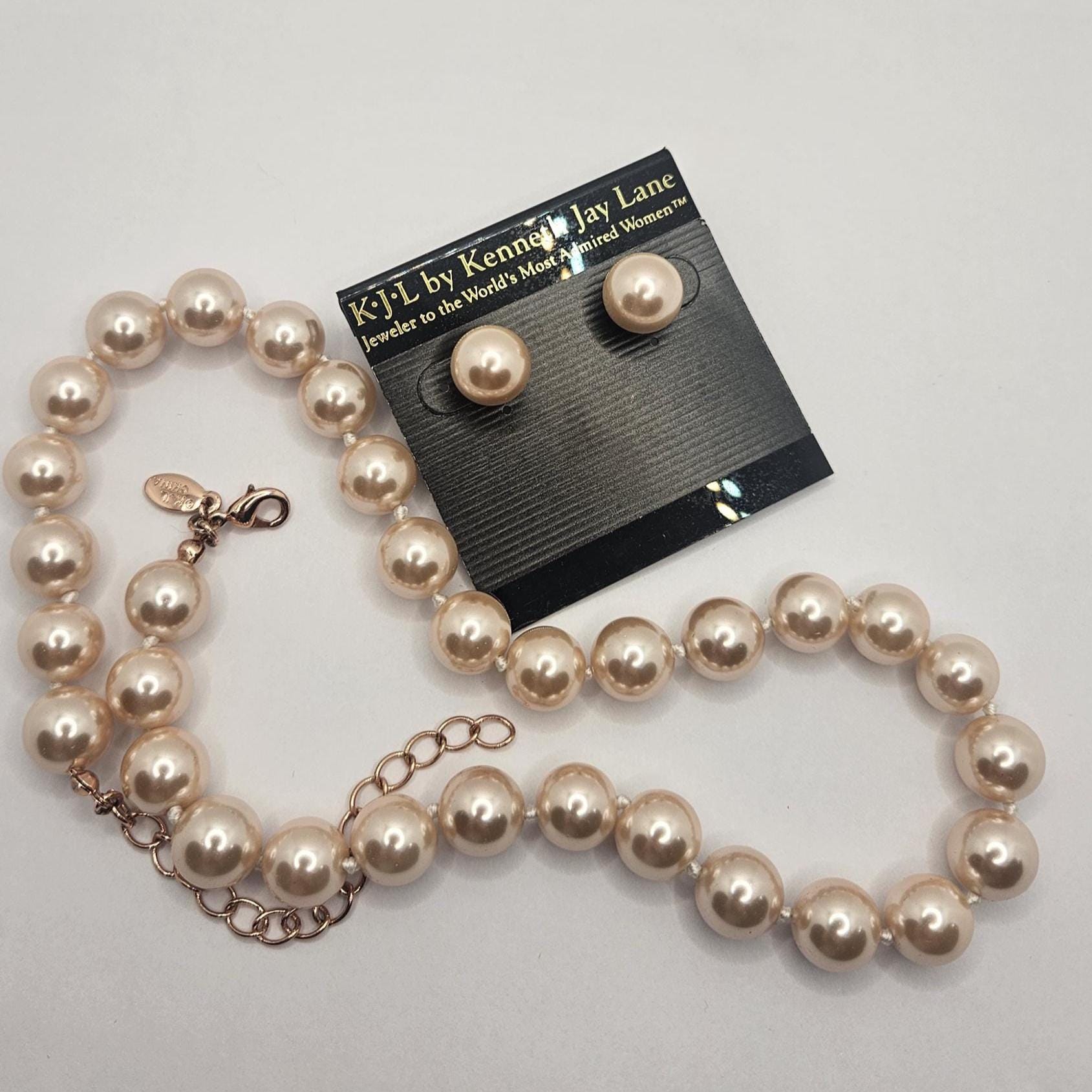 アクセサリー KJ Vintage KJL Kenneth Jay Lane Pink Glass Pearl Set: Individually