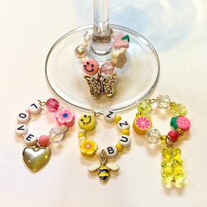 PINK LEMONADE wine charms