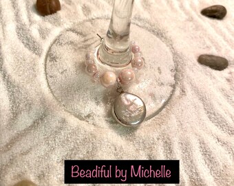 BEACH PLEASE wine charms